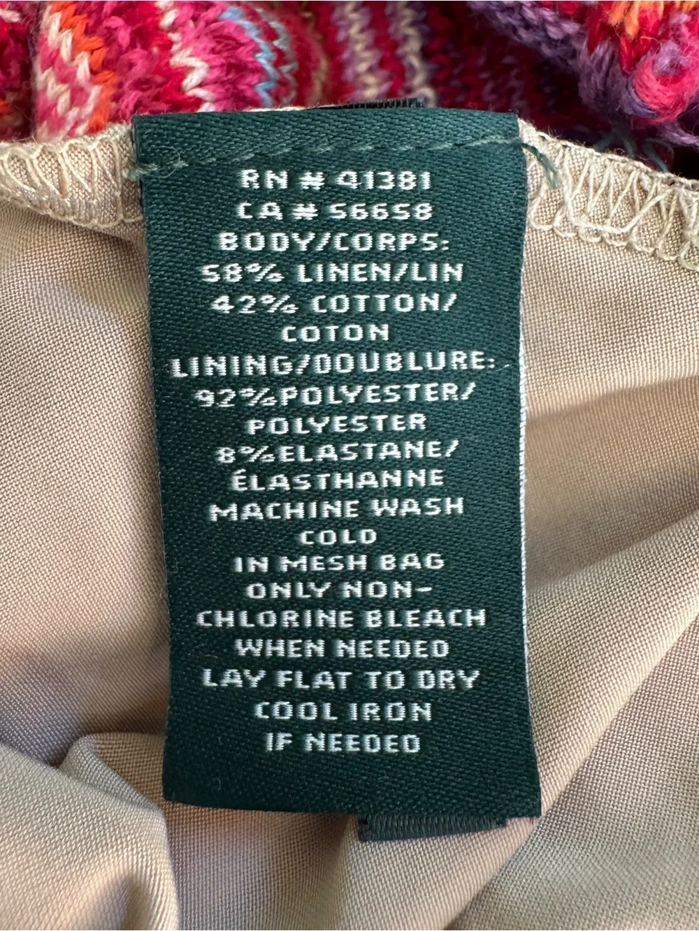 Lauren Ralph Lauren Knit Midi Dress L Funky Boho Southwestern Colorful Linen